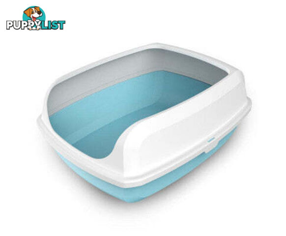 YES4PETS 2 x High Side Large Portable Open Cat Toilet/Litter Box Tray House with Scoop - V278-2-X-MSP-B04-BROWN