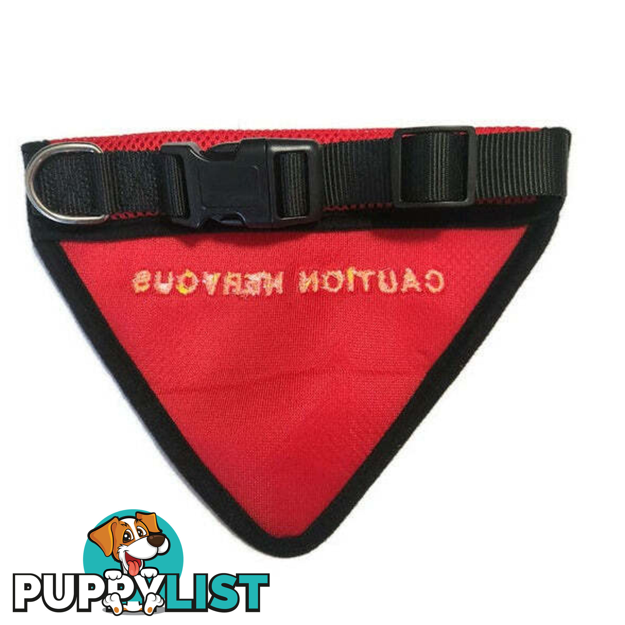 Bandana - "Caution Nervous" - Moondidley Pets - MDPBANCAUS