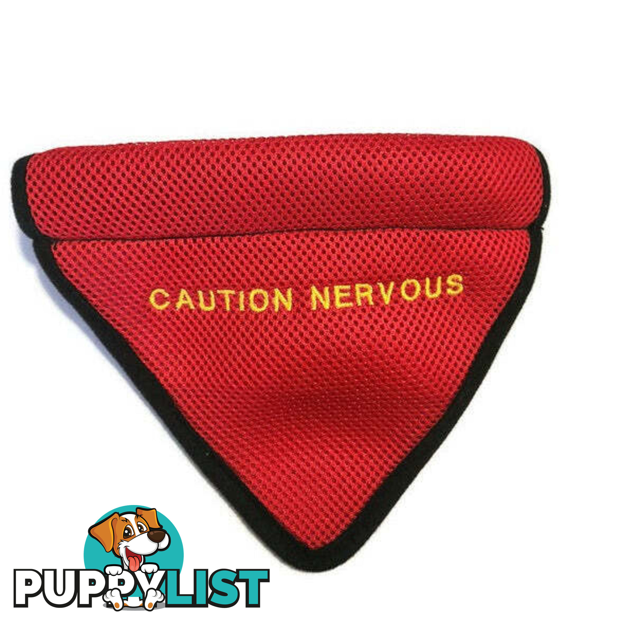 Bandana - "Caution Nervous" - Moondidley Pets - MDPBANCAUS