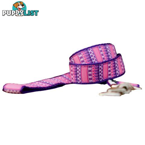 Aztec Dog Lead / Pink / Purple / Dog Leash - Hand Made by The Bark Side - TBSLDAZT201.5