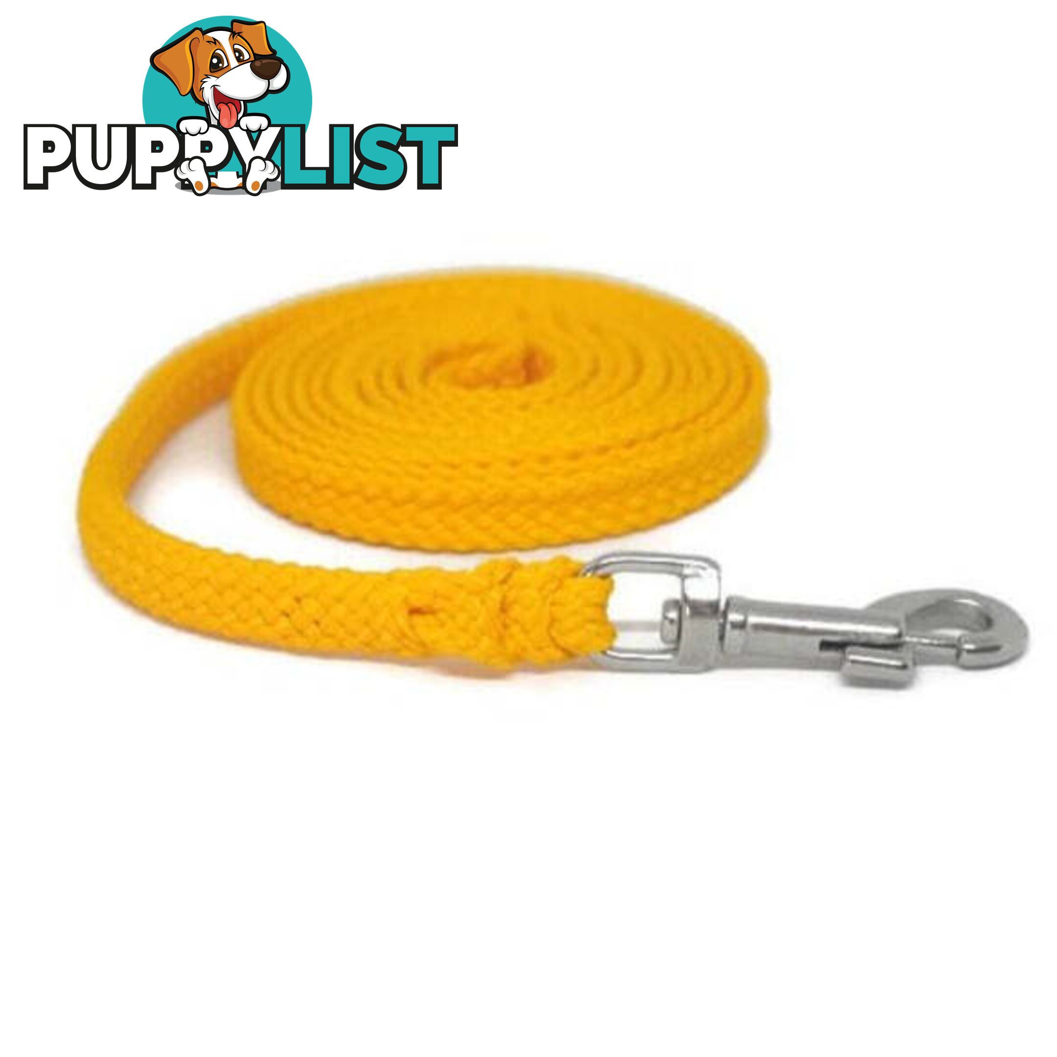 1.8m to 10m Long Dog Lead No Stitching Tough Yarnix 10mm Wide - YNXLD10-1.8-YEL-SS