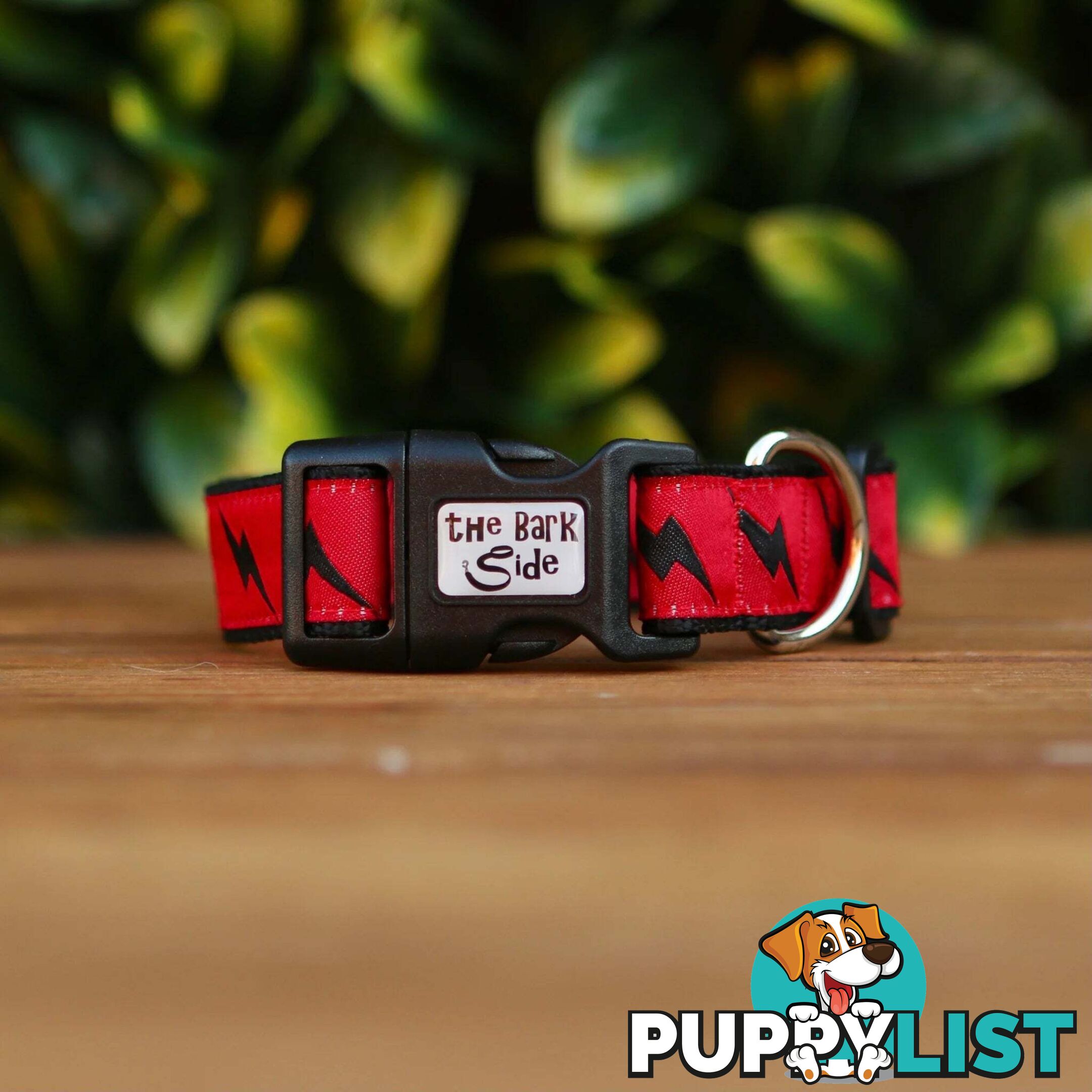Lightning Bolt Dog Collar - Hand Made by The Bark Side - TBSLIGMBCK