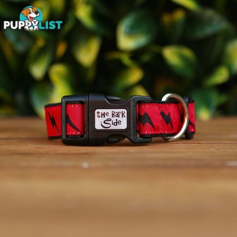 Lightning Bolt Dog Collar - Hand Made by The Bark Side - TBSLIGMBCK