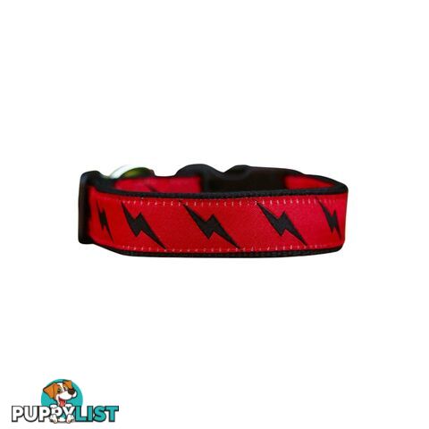 Lightning Bolt Dog Collar - Hand Made by The Bark Side - TBSLIGMBCK