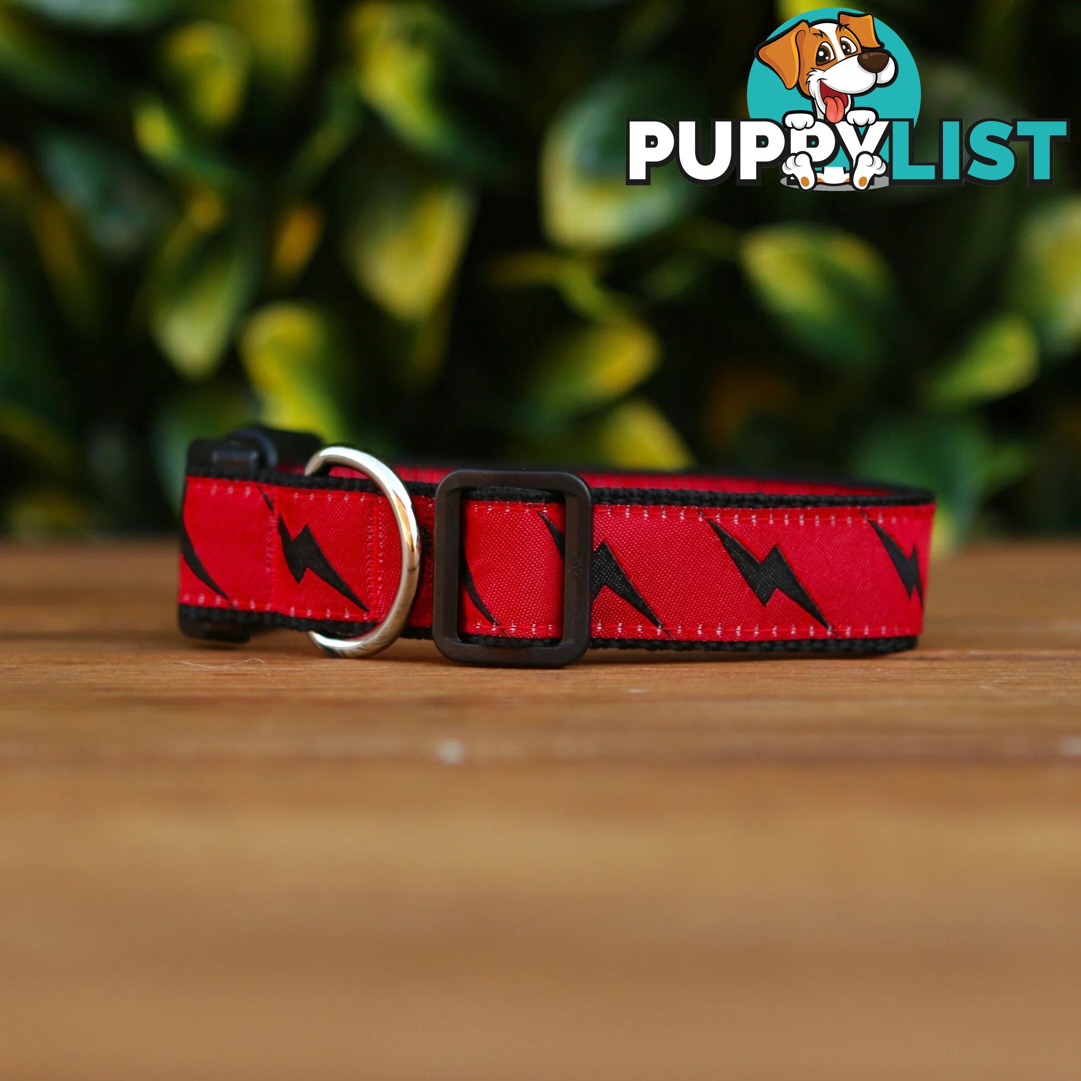 Lightning Bolt Dog Collar - Hand Made by The Bark Side - TBSLIGMBCK