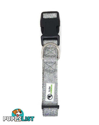 Bling Glitter Overlay Nylon Collar - Breakaway Buckle - Moondidley Pets - MDPCOLBLIMLPNK