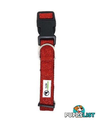 Bling Glitter Overlay Nylon Collar - Breakaway Buckle - Moondidley Pets - MDPCOLBLIMLPNK