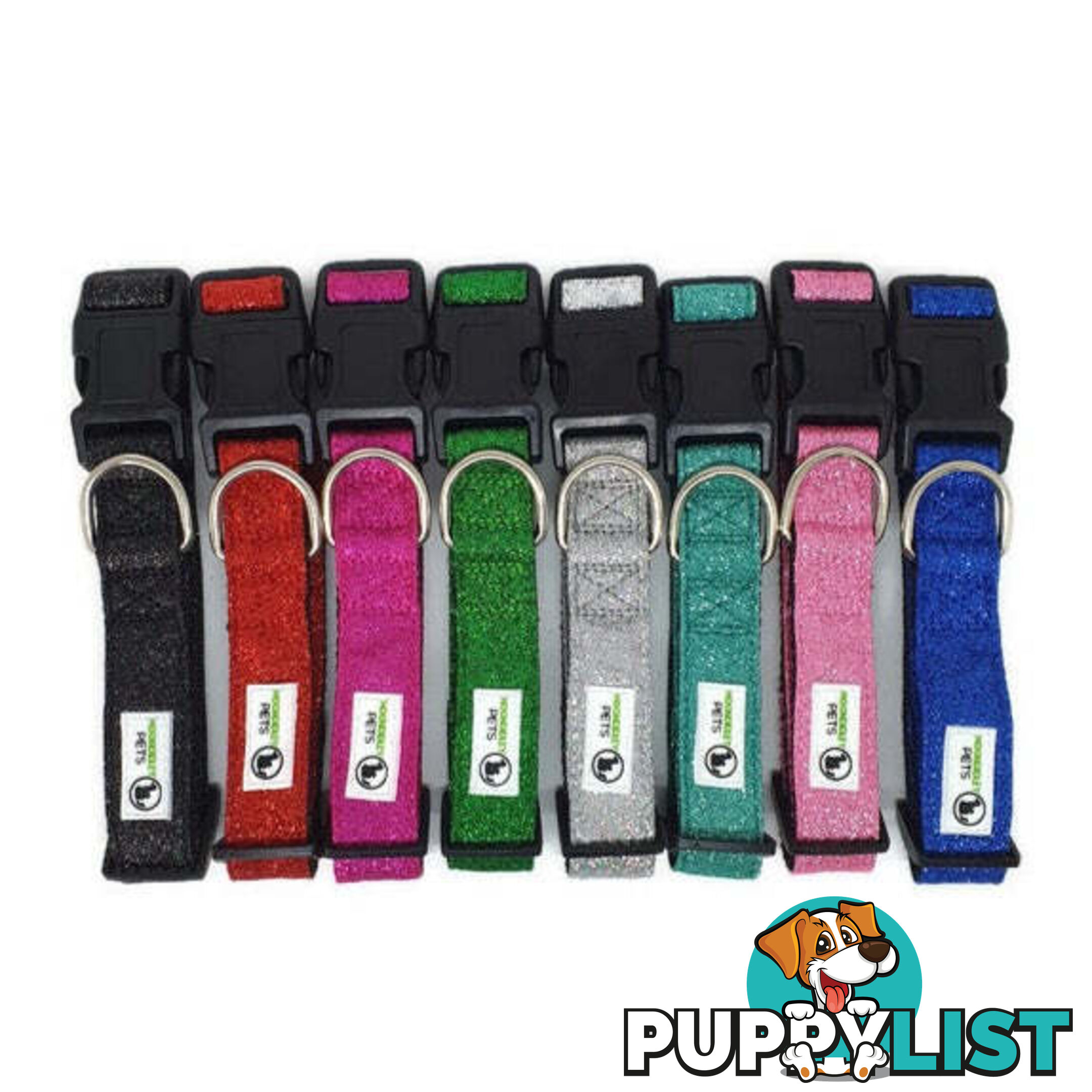 Bling Glitter Overlay Nylon Collar - Breakaway Buckle - Moondidley Pets - MDPCOLBLIMLPNK
