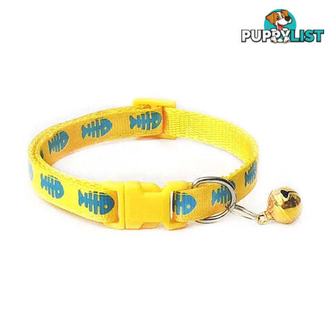 Fish Bone Cat Collar - Hand Made by The Bark Side - TBSFISGRN