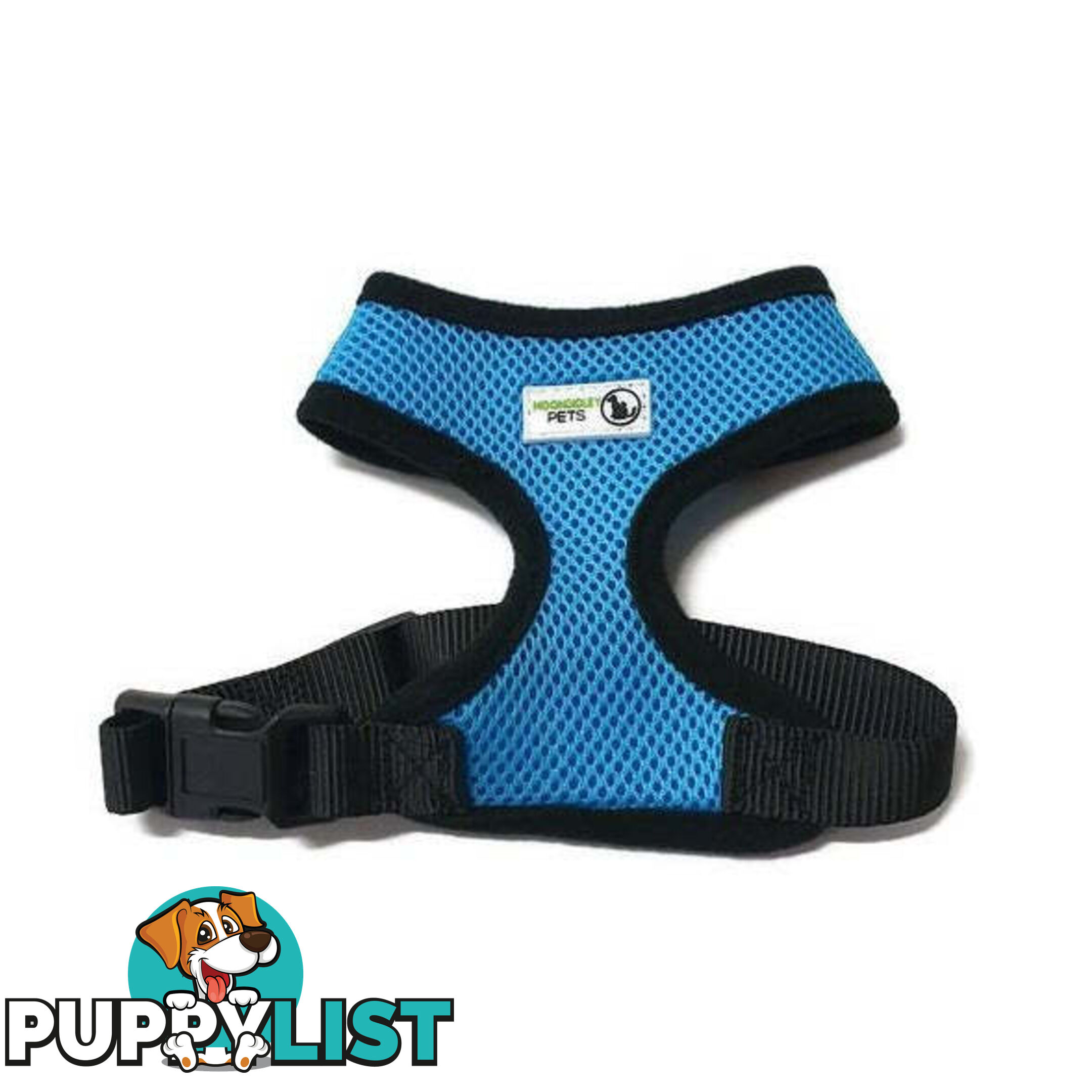 Pet Harness Soft Air Mesh Padded Adjustable  - Moondidley Pets - MDPHARMESSLBL