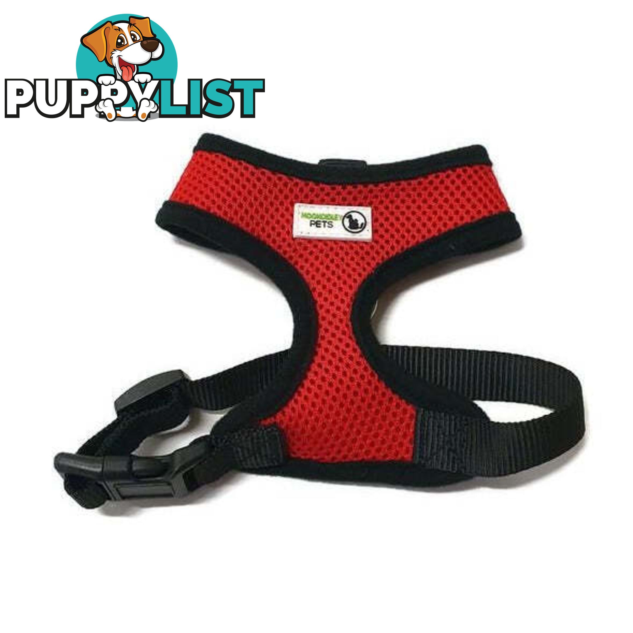 Pet Harness Soft Air Mesh Padded Adjustable  - Moondidley Pets - MDPHARMESSLBL