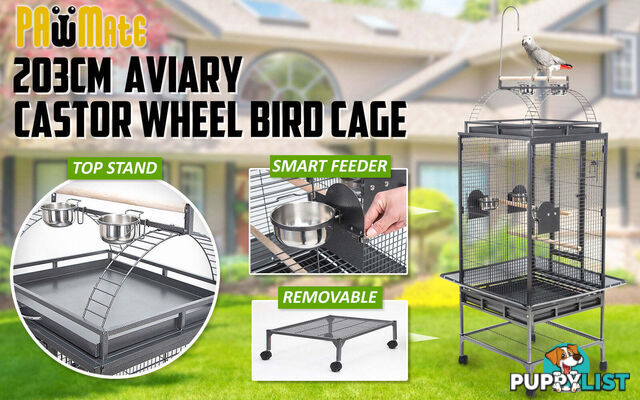 Bird Cage Parrot Aviary TENOR 203cm - V274-PET-8124-168