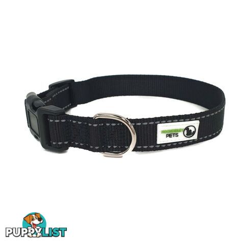 Nylon w/Reflective Stitching Dog Collar - Moondidley Pets - MDPCOLREFXSLBLU
