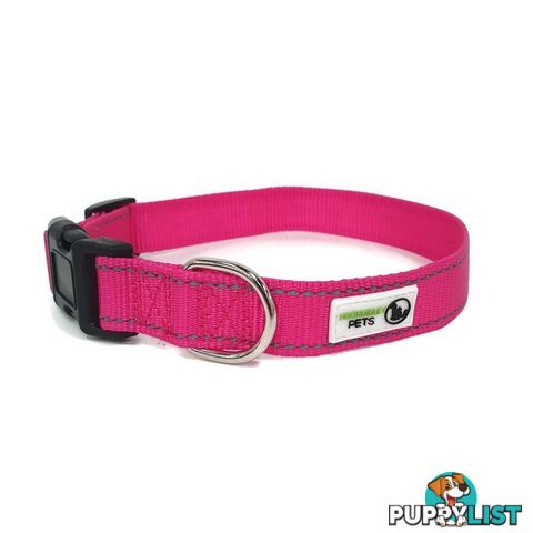 Nylon w/Reflective Stitching Dog Collar - Moondidley Pets - MDPCOLREFXSLBLU