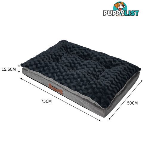 Dog Calming Bed Warm Soft Plush Comfy Sleeping Memory Foam Mattress Dark Grey - WB-PT1058-XL-GY