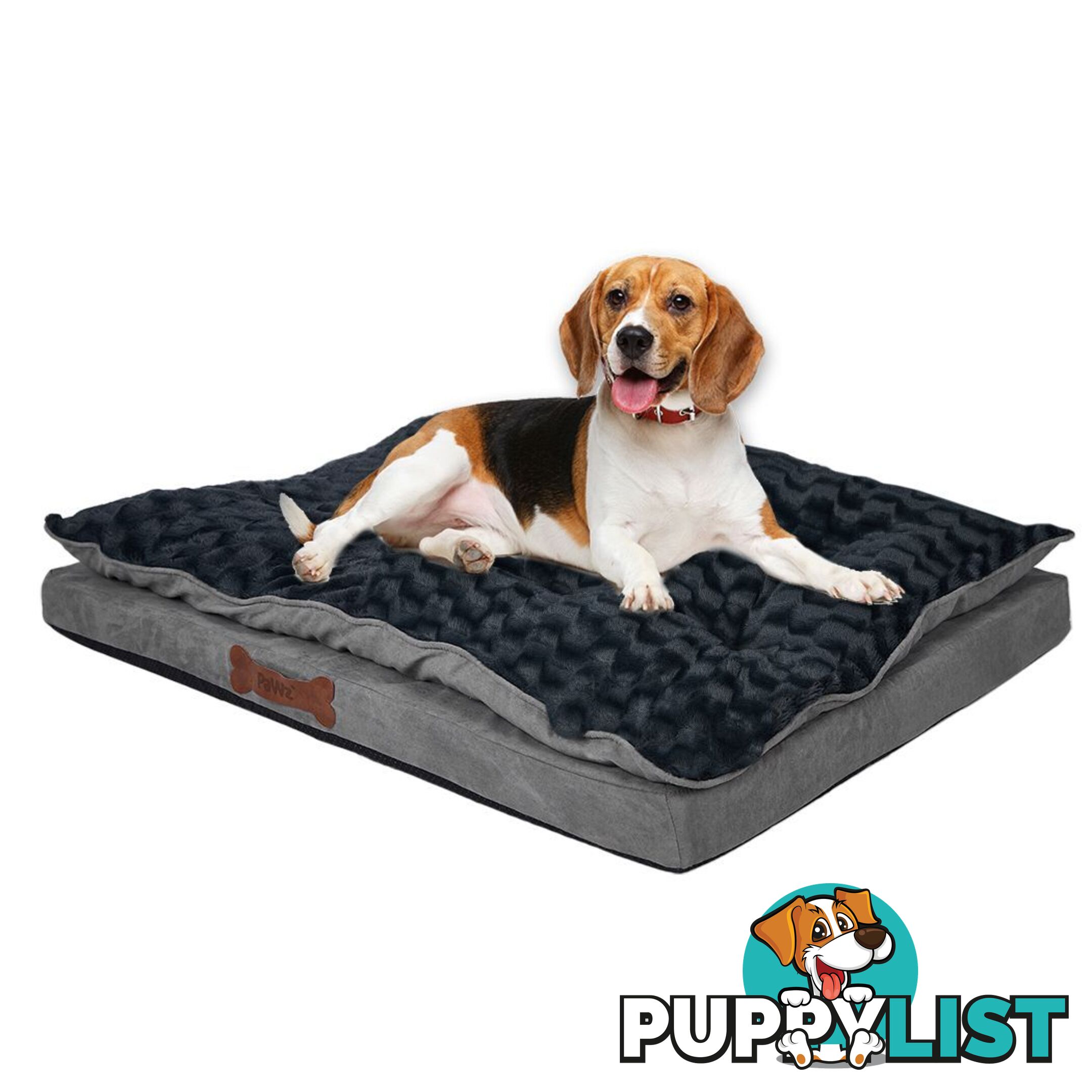 Dog Calming Bed Warm Soft Plush Comfy Sleeping Memory Foam Mattress Dark Grey - WB-PT1058-XL-GY