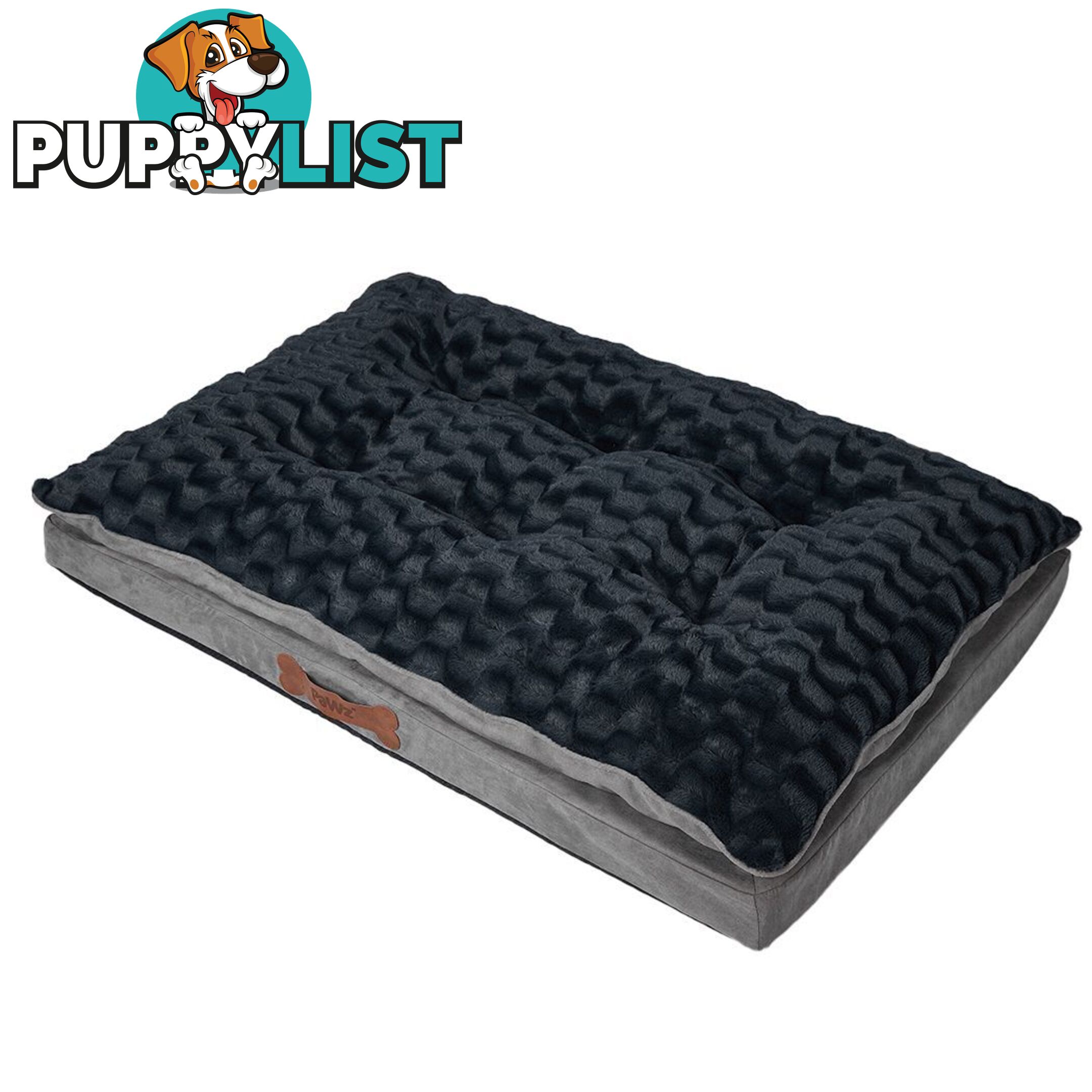 Dog Calming Bed Warm Soft Plush Comfy Sleeping Memory Foam Mattress Dark Grey - WB-PT1058-XL-GY