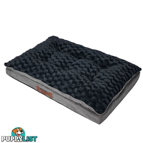 Dog Calming Bed Warm Soft Plush Comfy Sleeping Memory Foam Mattress Dark Grey - WB-PT1058-XL-GY