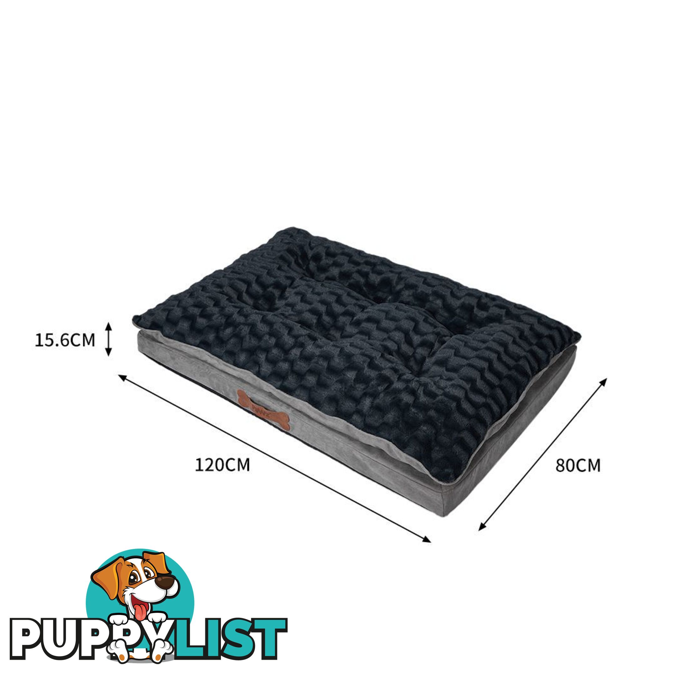 Dog Calming Bed Warm Soft Plush Comfy Sleeping Memory Foam Mattress Dark Grey - WB-PT1058-XL-GY