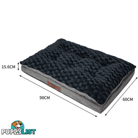 Dog Calming Bed Warm Soft Plush Comfy Sleeping Memory Foam Mattress Dark Grey - WB-PT1058-XL-GY