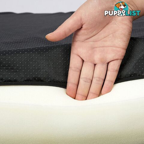 Dog Calming Bed Warm Soft Plush Comfy Sleeping Memory Foam Mattress Dark Grey - WB-PT1058-XL-GY