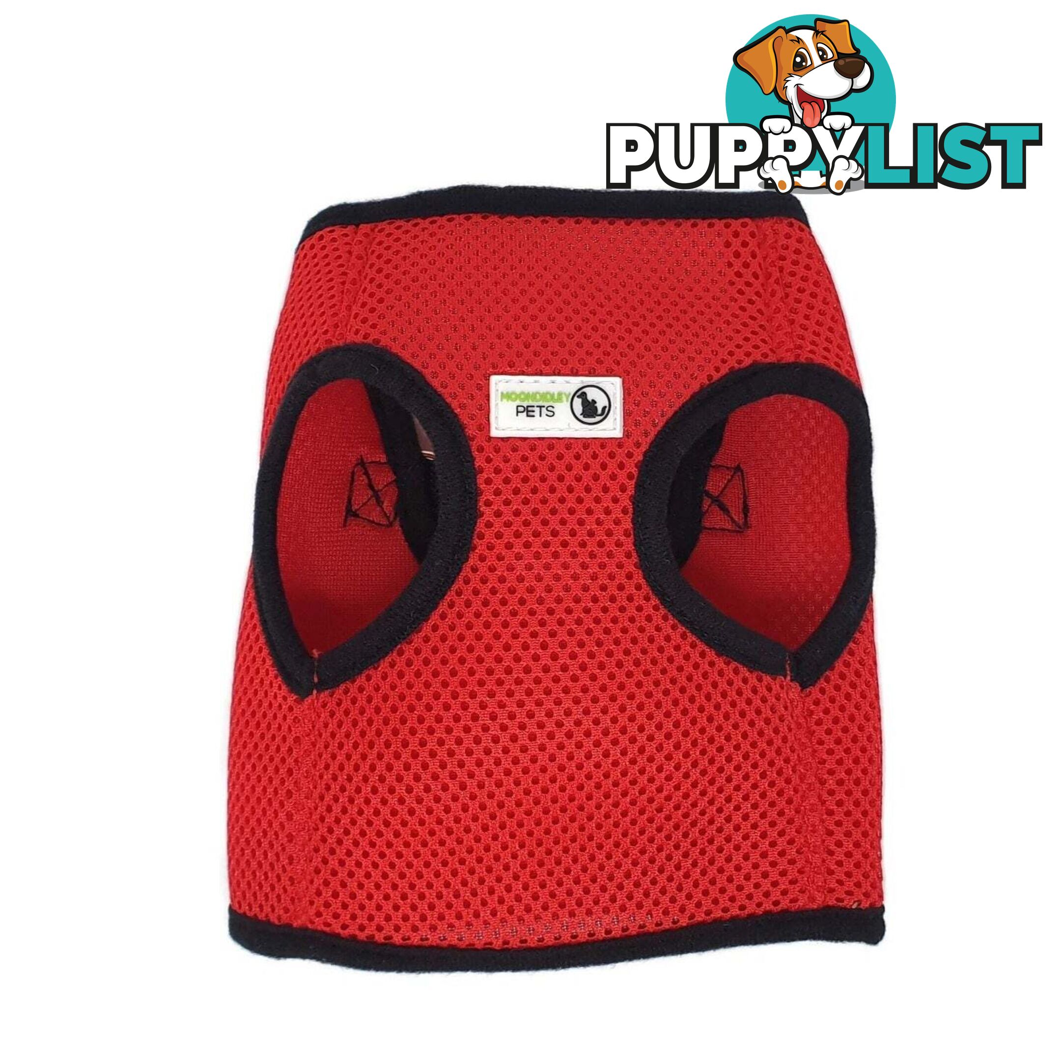 Doggie ID Vest Soft Air Mesh Personlised Embroidered - MDPIDVESLRED
