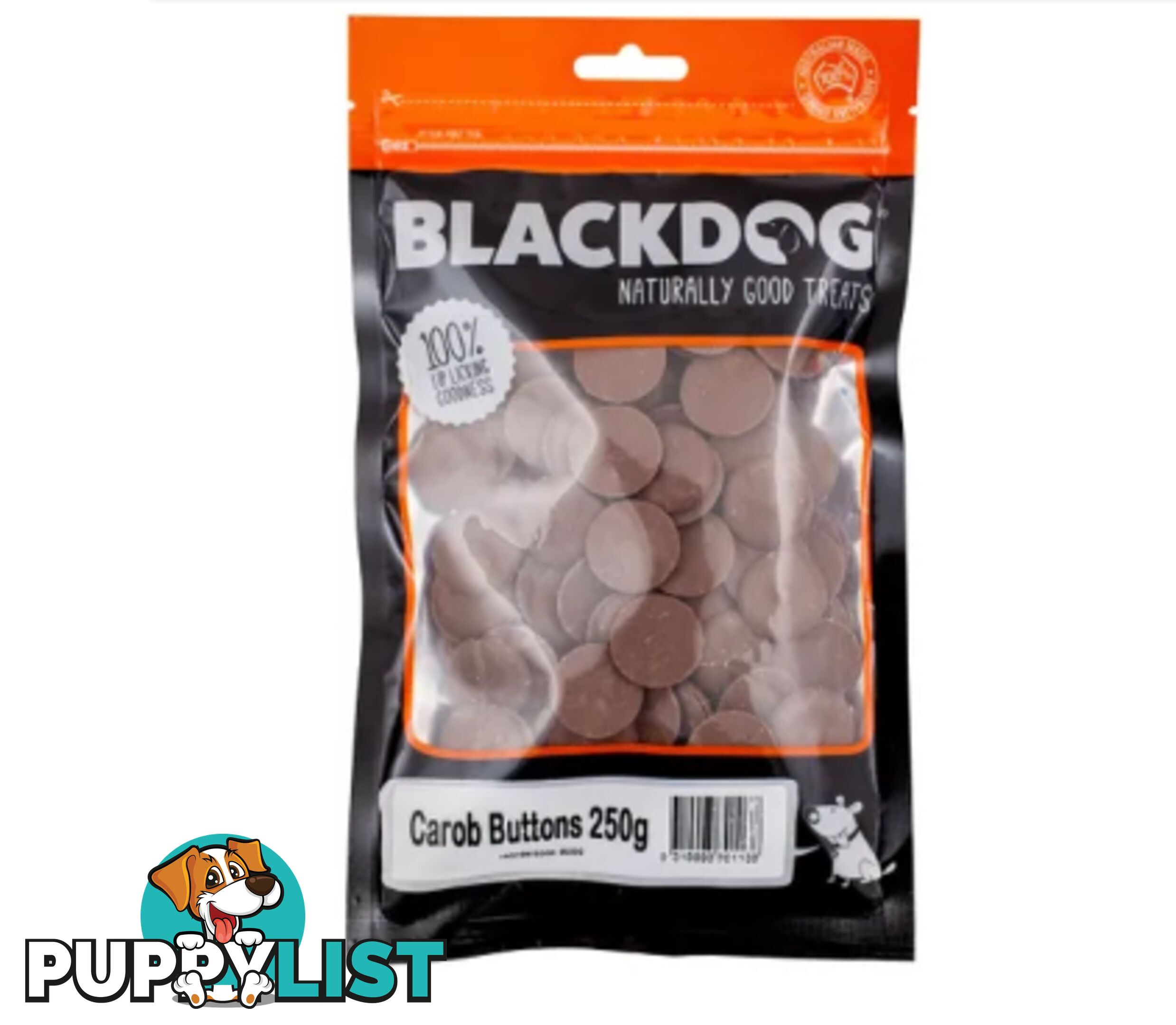Carob Buttons Dog Treats 250g - Blackdog - WPS-DTB0615