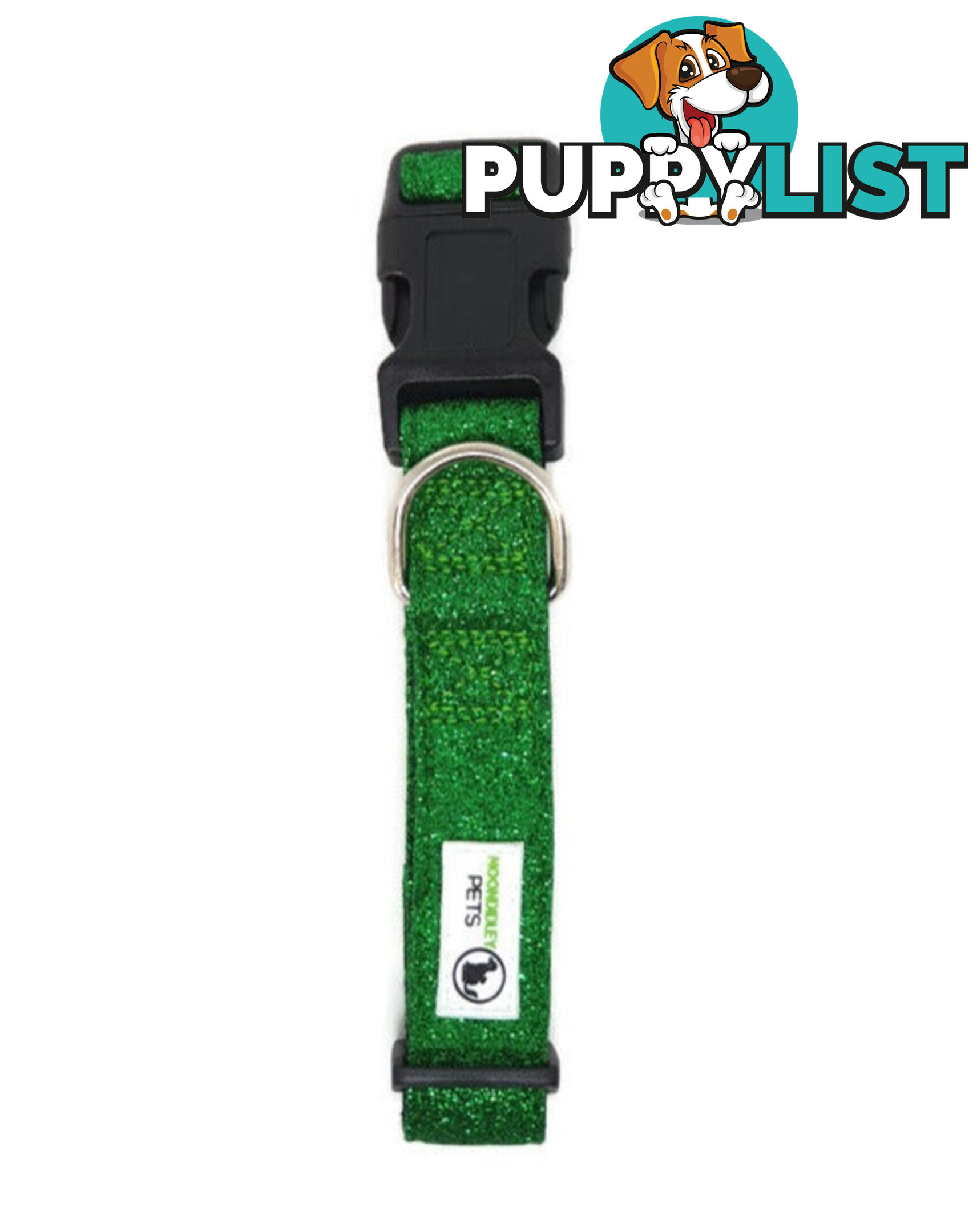Bling Glitter Overlay Nylon Collar - Breakaway Buckle - Moondidley Pets - MDPCOLBLILRED