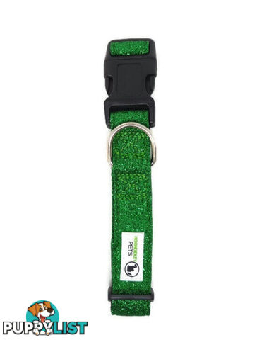 Bling Glitter Overlay Nylon Collar - Breakaway Buckle - Moondidley Pets - MDPCOLBLILRED