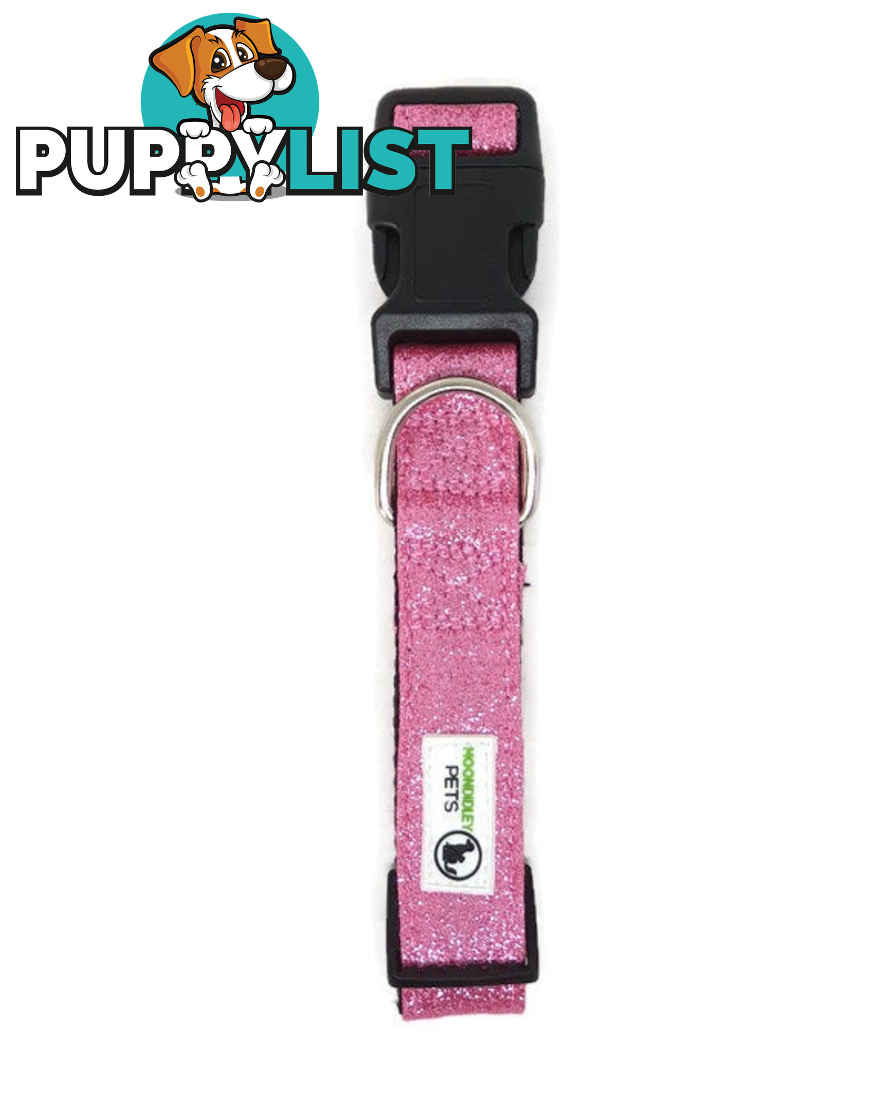 Bling Glitter Overlay Nylon Collar - Breakaway Buckle - Moondidley Pets - MDPCOLBLILRED