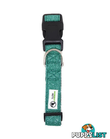 Bling Glitter Overlay Nylon Collar - Breakaway Buckle - Moondidley Pets - MDPCOLBLILRED