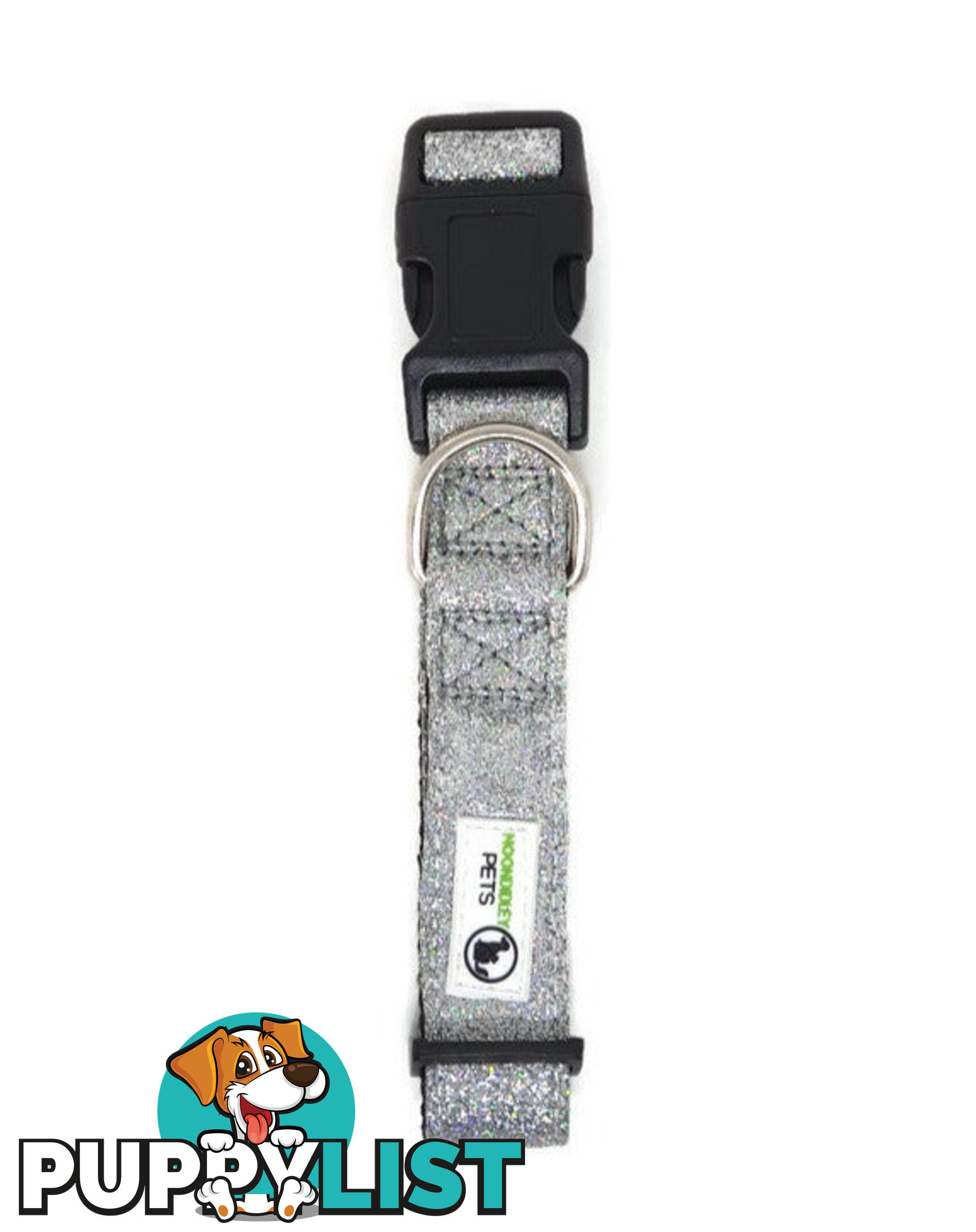 Bling Glitter Overlay Nylon Collar - Breakaway Buckle - Moondidley Pets - MDPCOLBLILRED