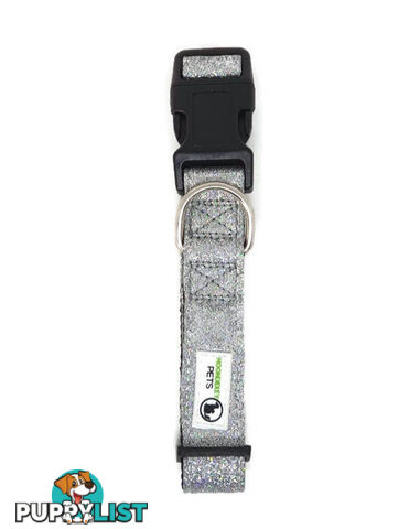 Bling Glitter Overlay Nylon Collar - Breakaway Buckle - Moondidley Pets - MDPCOLBLILRED