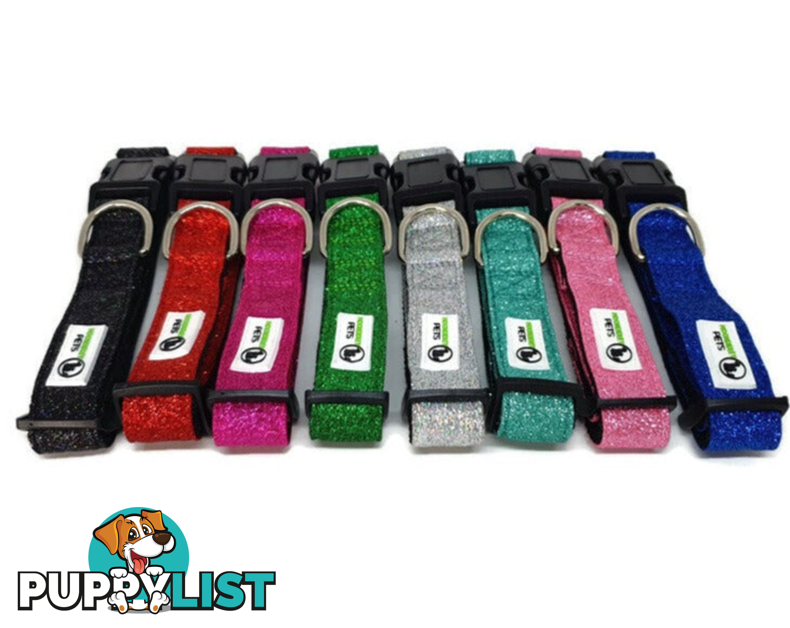 Bling Glitter Overlay Nylon Collar - Breakaway Buckle - Moondidley Pets - MDPCOLBLILRED
