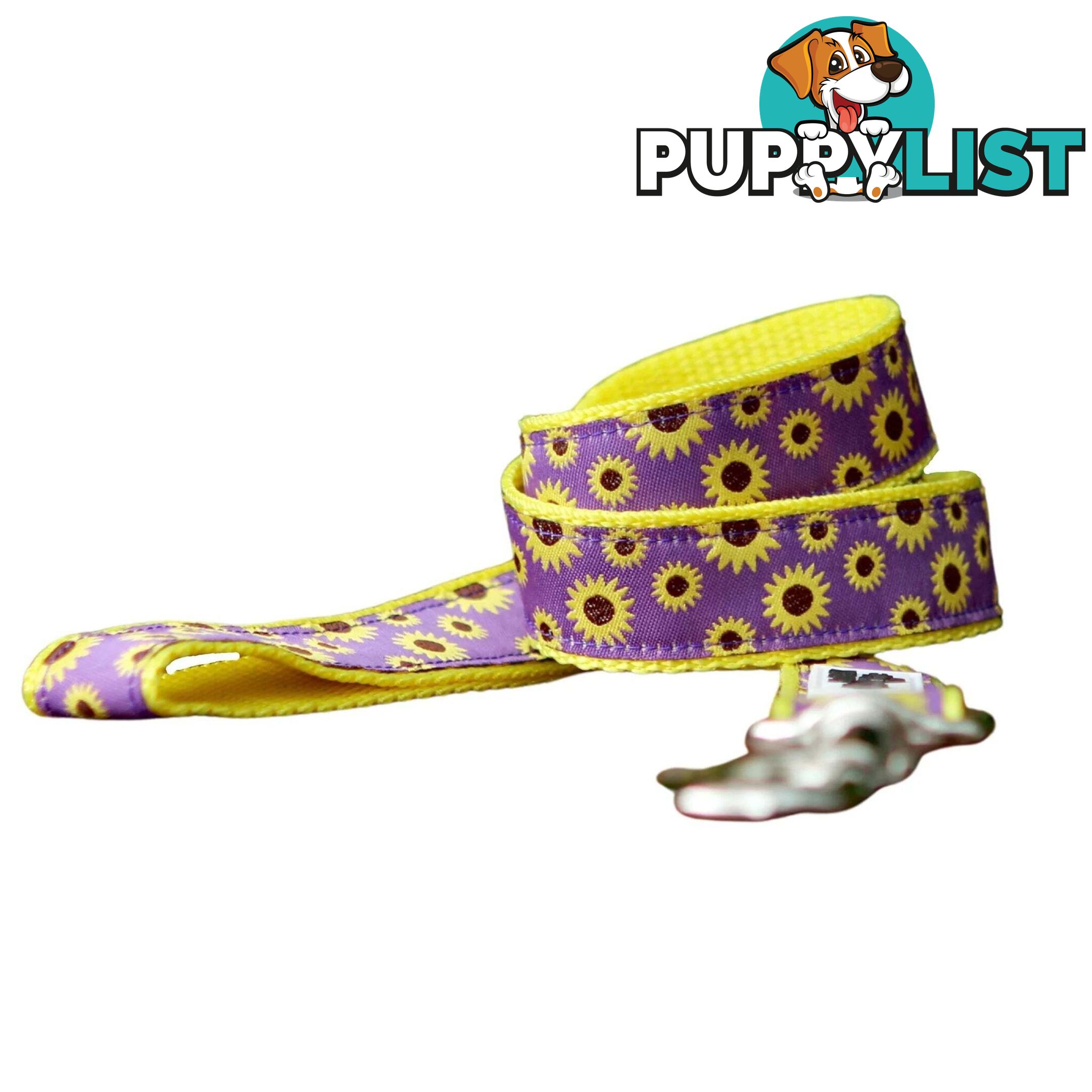 Sunflower Dog Lead / Dog Leash - Hand Made by The Bark Side - TBSLDSUN201.5