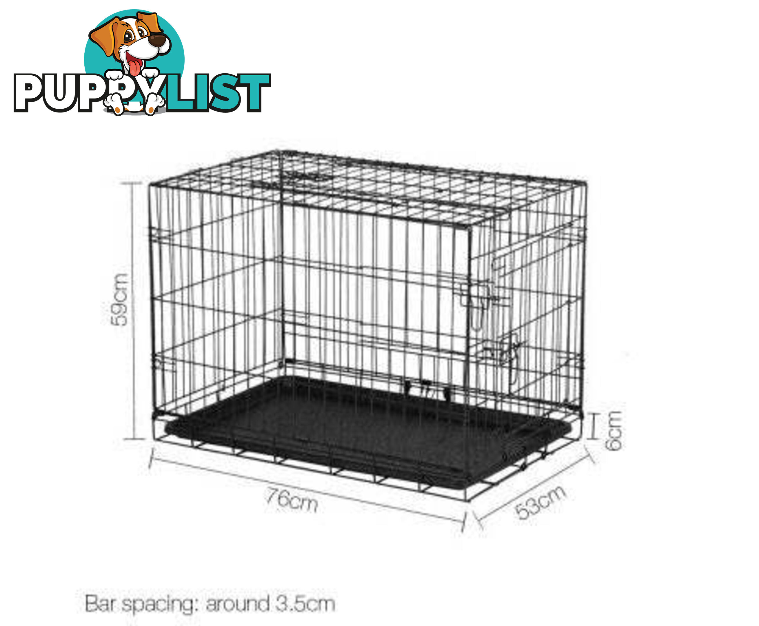 i.Pet Collapsible Metal Pet Dog Cage Training Crate - PET-DOGCAGE-48