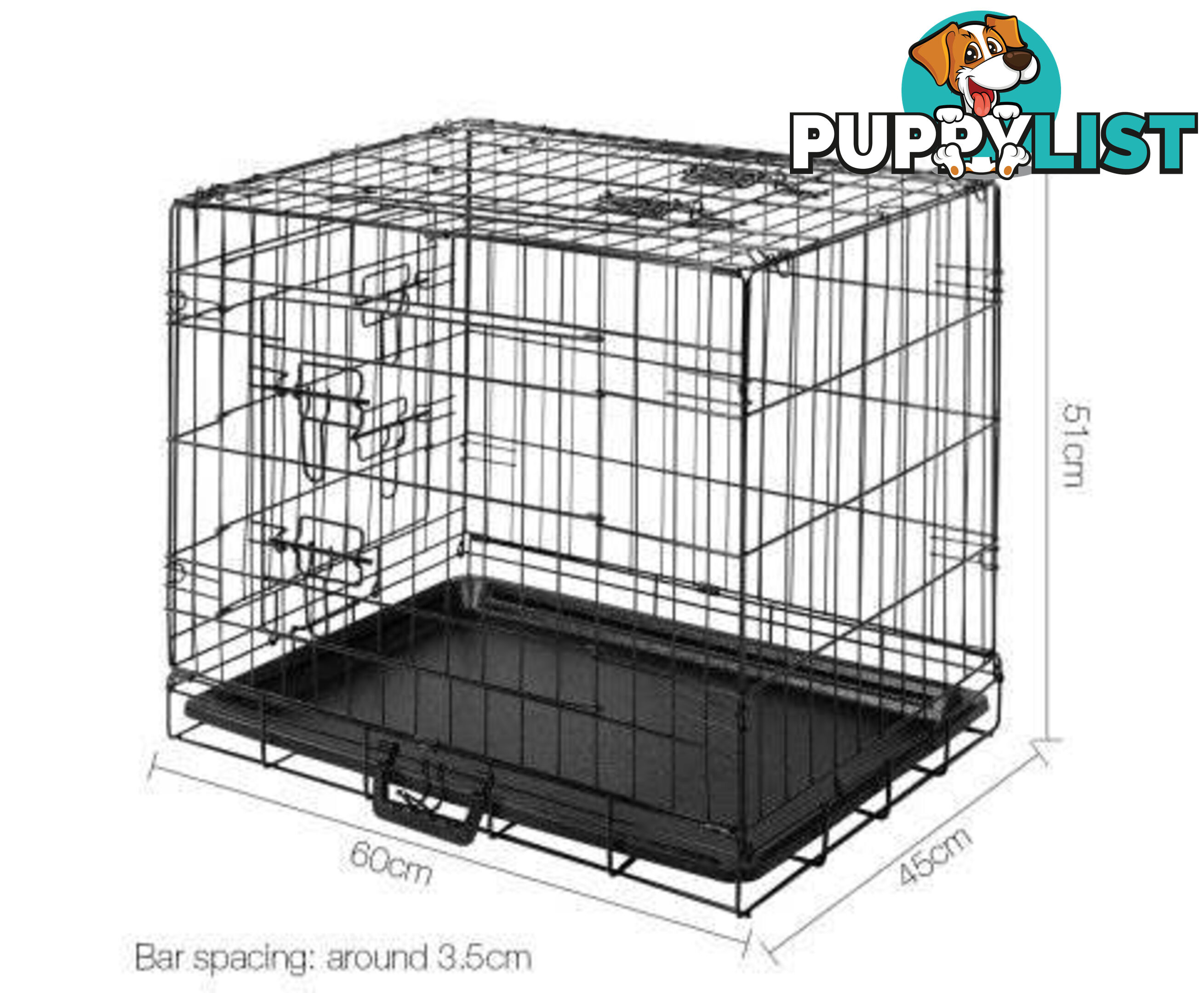 i.Pet Collapsible Metal Pet Dog Cage Training Crate - PET-DOGCAGE-48
