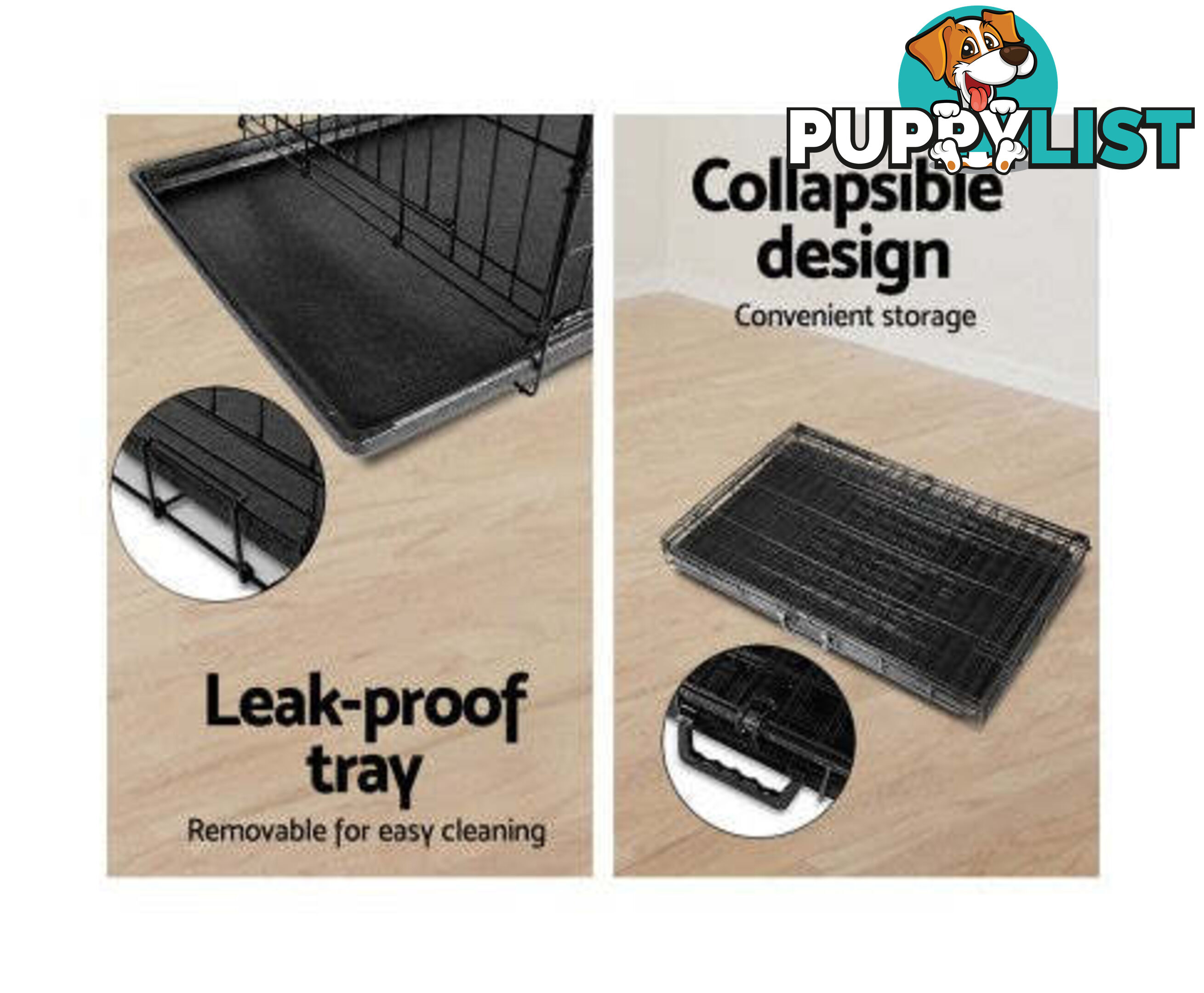 i.Pet Collapsible Metal Pet Dog Cage Training Crate - PET-DOGCAGE-48
