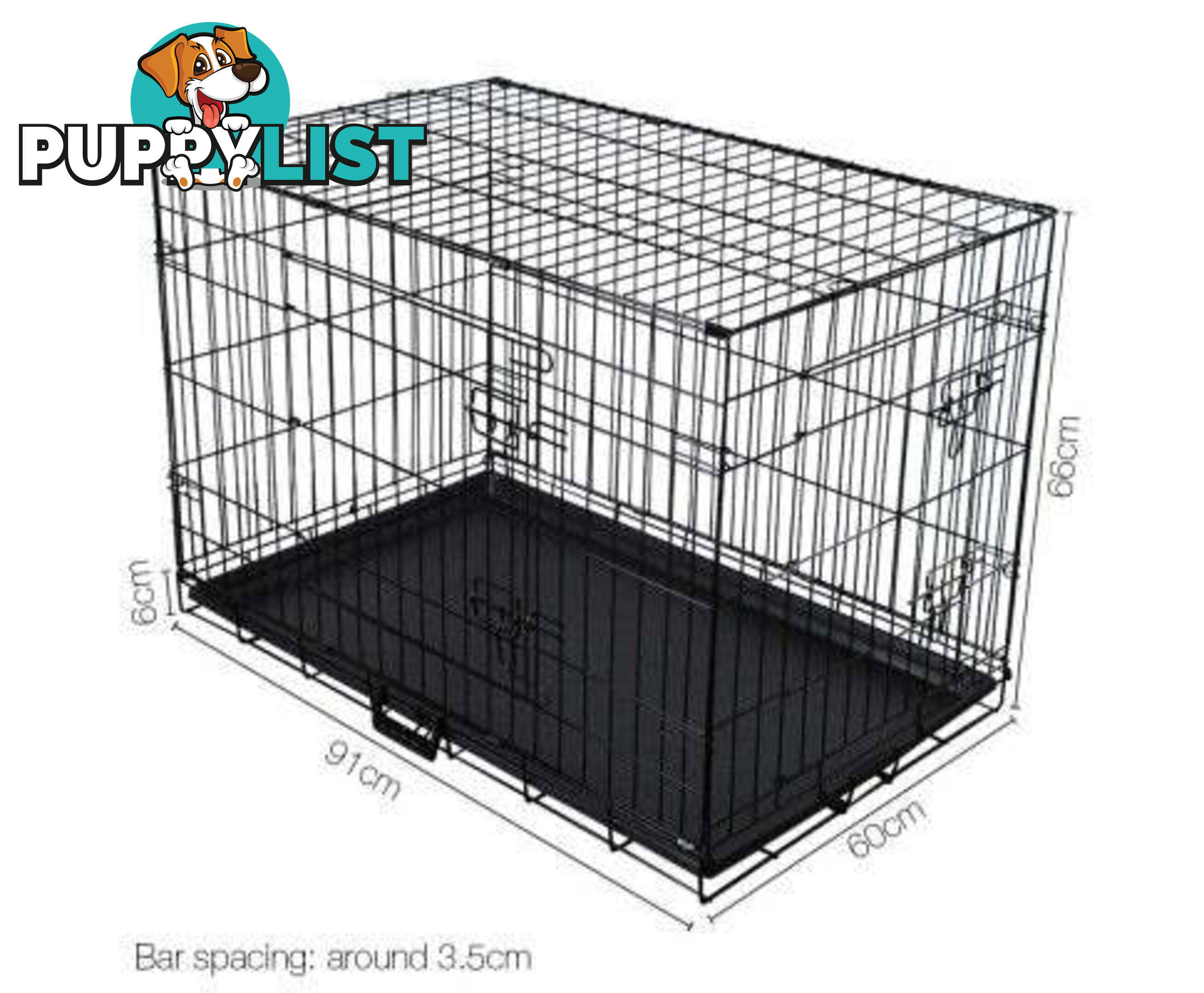 i.Pet Collapsible Metal Pet Dog Cage Training Crate - PET-DOGCAGE-48