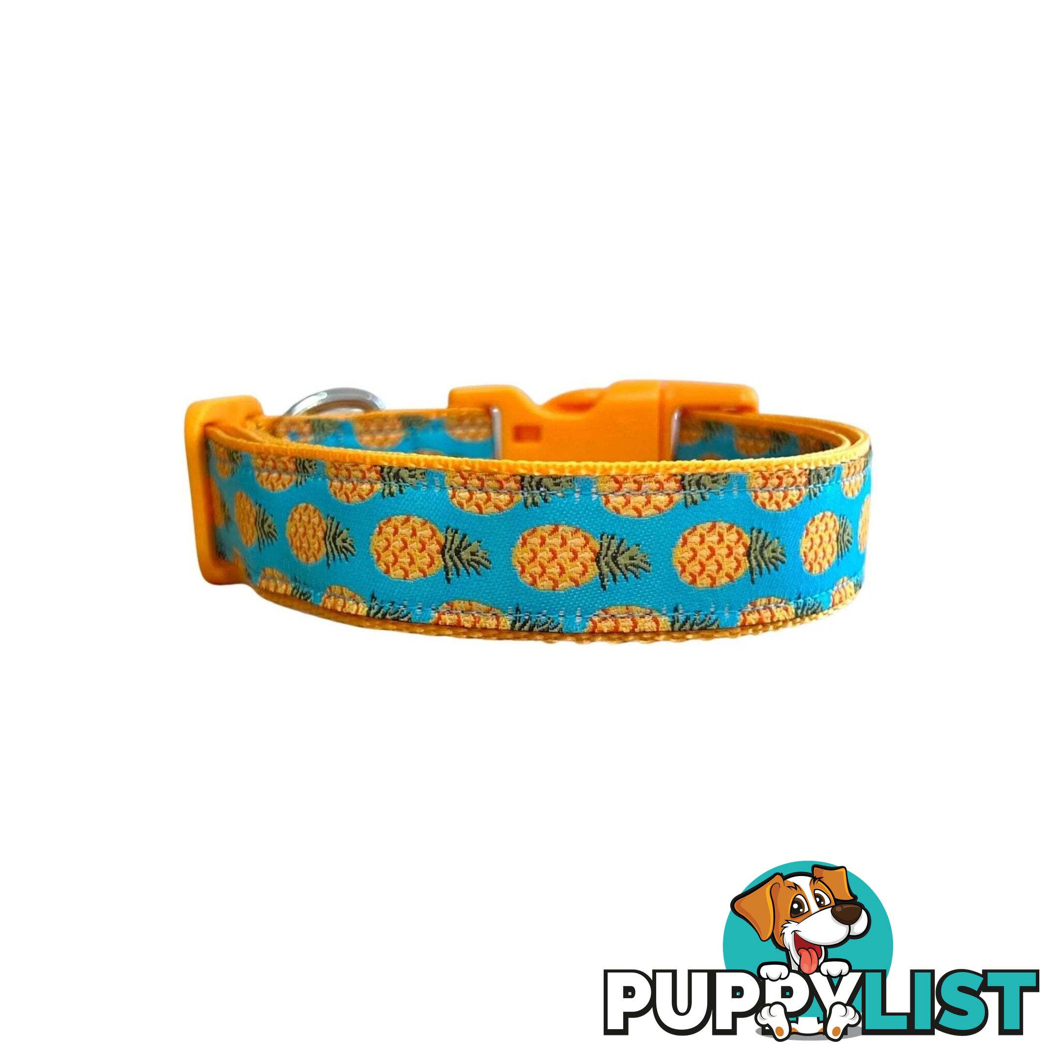 Pineapple Dog Collar - Hand Made by The Bark Side - TBSPINL