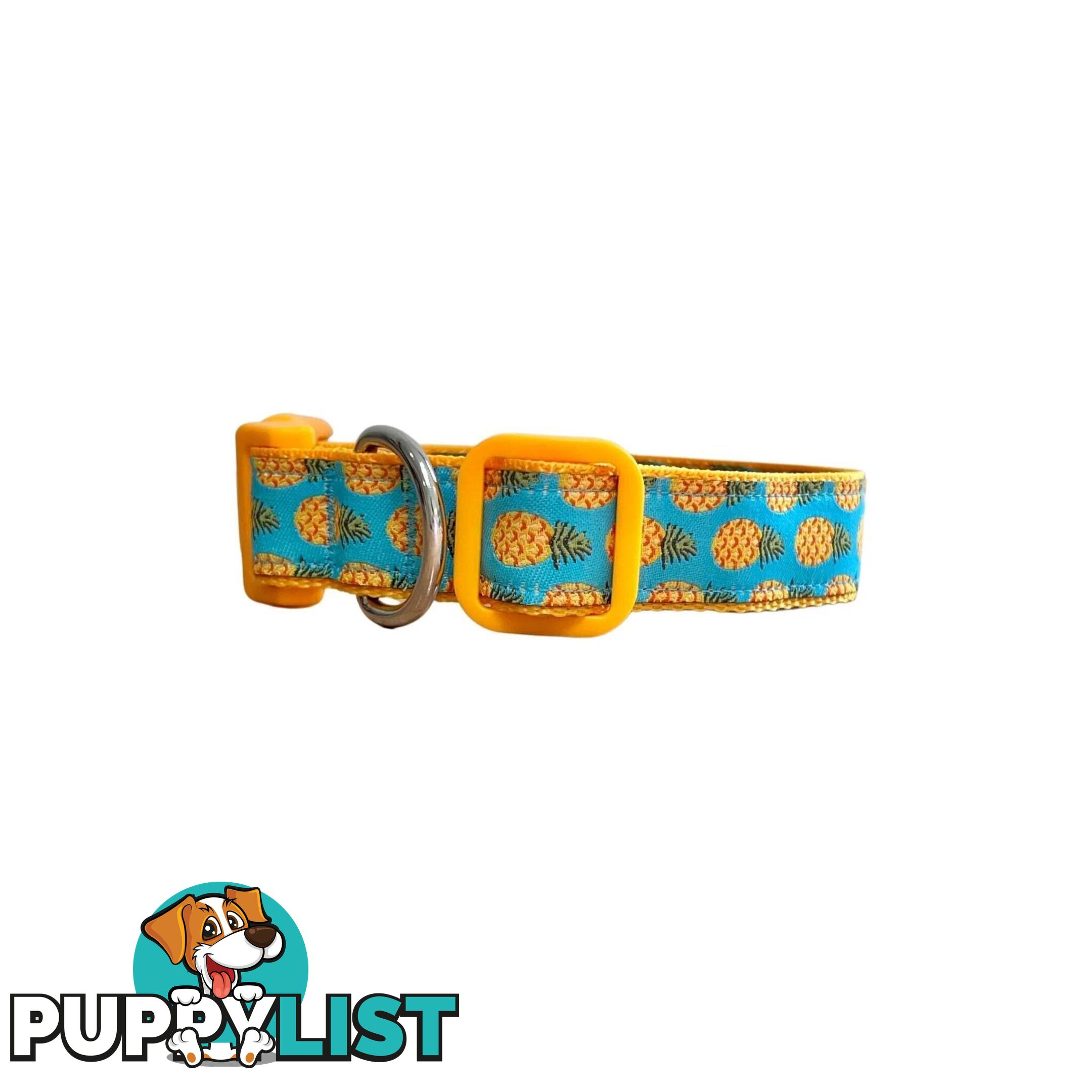 Pineapple Dog Collar - Hand Made by The Bark Side - TBSPINL