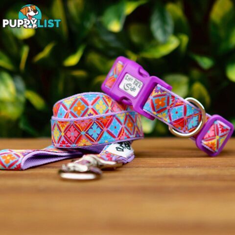Purple Geometric Dog Lead / Dog Leash - Hand Made by The Bark Side - TBSLDGEO251.2
