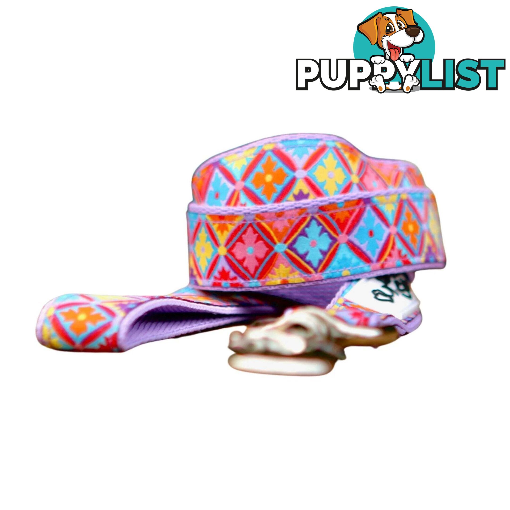 Purple Geometric Dog Lead / Dog Leash - Hand Made by The Bark Side - TBSLDGEO251.2