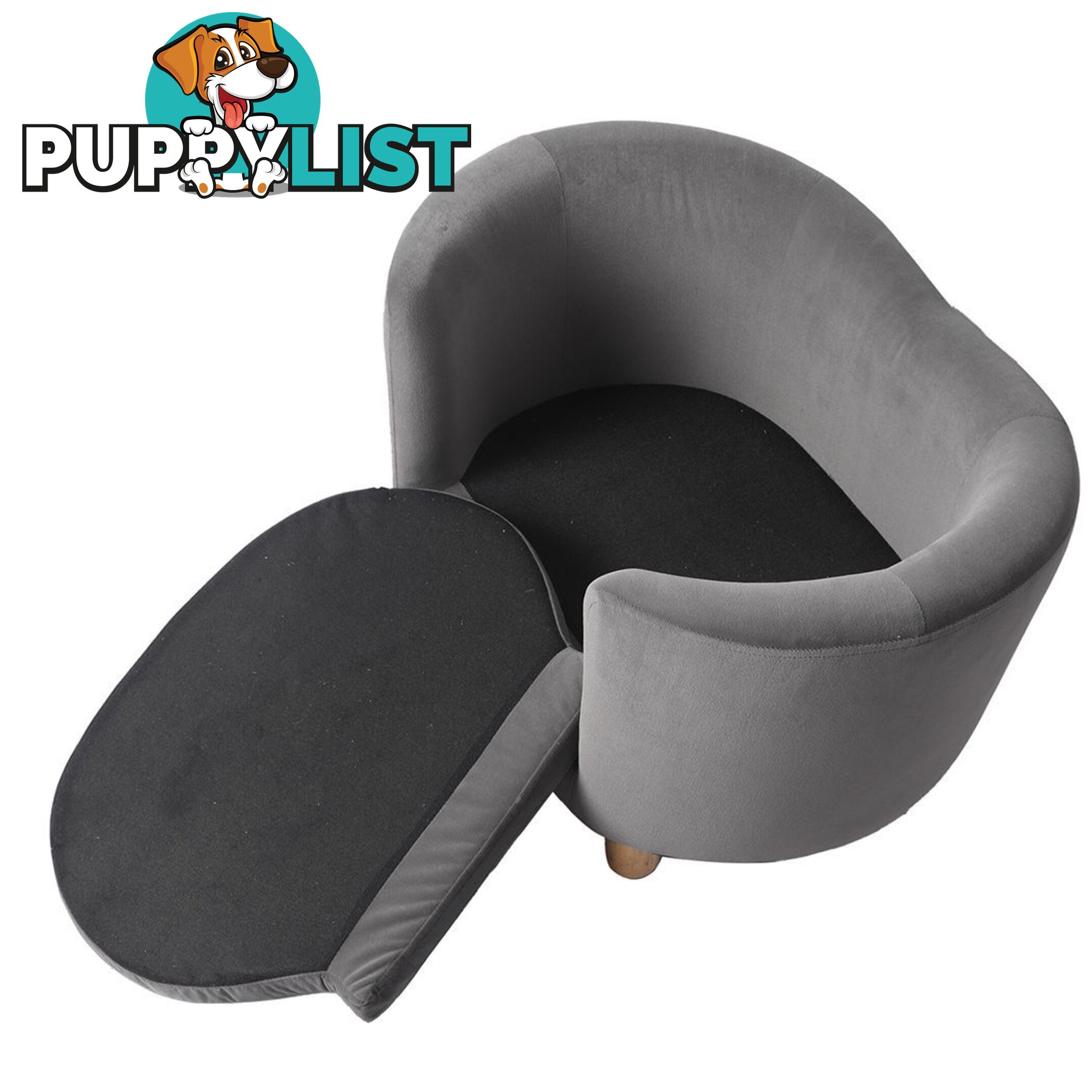 Luxury Elevated Sofa Anti-slip Raised Dog Cat Beds Couch Kitten Lounge PaWz - WB-PT1092-S-GY