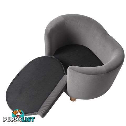 Luxury Elevated Sofa Anti-slip Raised Dog Cat Beds Couch Kitten Lounge PaWz - WB-PT1092-S-GY
