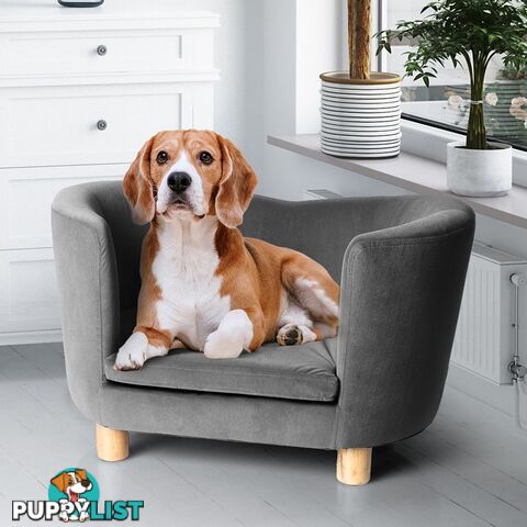 Luxury Elevated Sofa Anti-slip Raised Dog Cat Beds Couch Kitten Lounge PaWz - WB-PT1092-S-GY