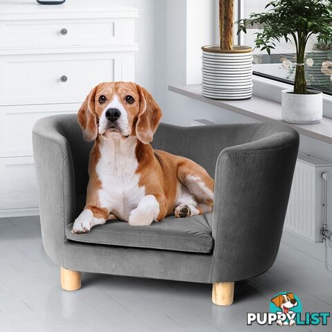 Luxury Elevated Sofa Anti-slip Raised Dog Cat Beds Couch Kitten Lounge PaWz - WB-PT1092-S-GY