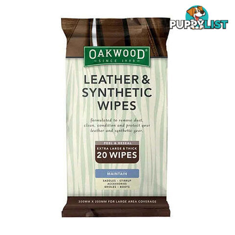 OAKWOOD LEATHER & SYNTHETIC WIPES X 20 - BAINBRIDGE - BB-A3507