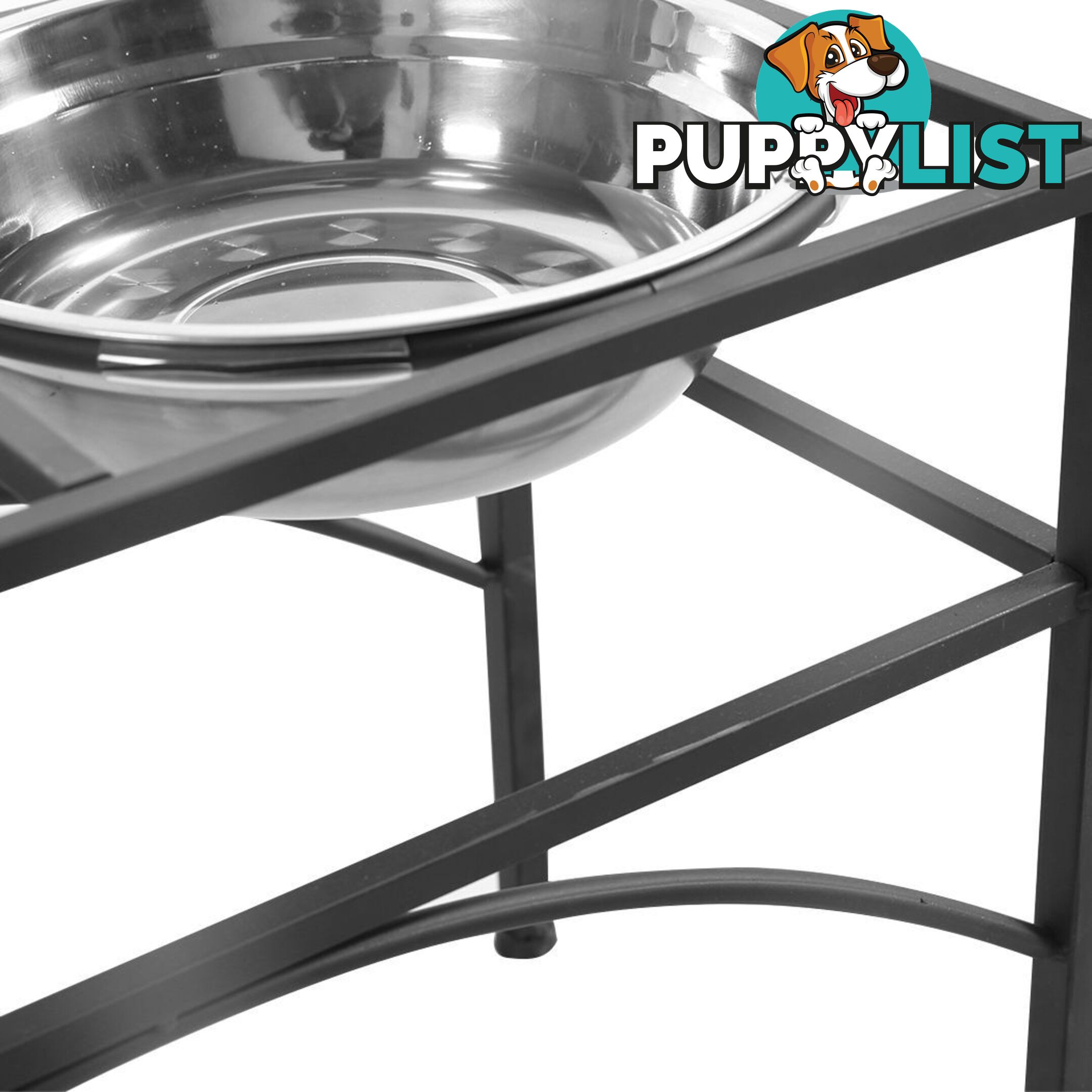 PaWz Dual Elevated Raised Pet Dog Feeder Bowl Stainless Steel Food Water Stand - WB-JD0508-L