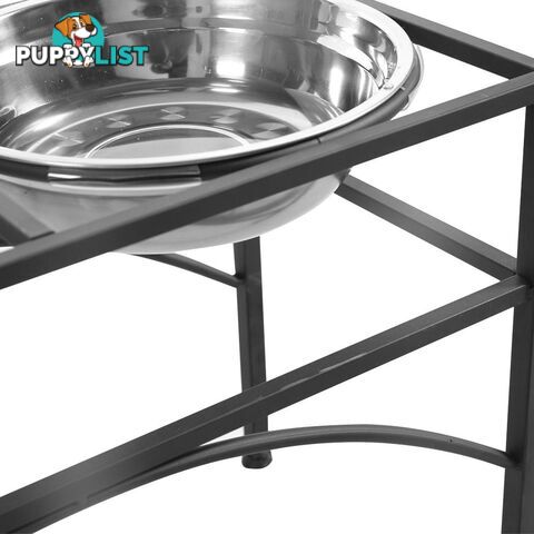 PaWz Dual Elevated Raised Pet Dog Feeder Bowl Stainless Steel Food Water Stand - WB-JD0508-L